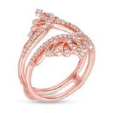3/8 Cttw Diamond Vintage-Style Tiara Ring Solitaire Enhancer Wrap Ring in 14K Rose Gold (0.38 Cttw, Color : I, Clarity : I2)