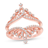 3/8 Cttw Diamond Vintage-Style Tiara Ring Solitaire Enhancer Wrap Ring in 14K Rose Gold (0.38 Cttw, Color : I, Clarity : I2)