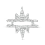 3/8 Cttw Diamond Spike Solitaire Enhancer Wrap Ring in 14K White Gold (0.38 Cttw, Color : I, Clarity : I2)