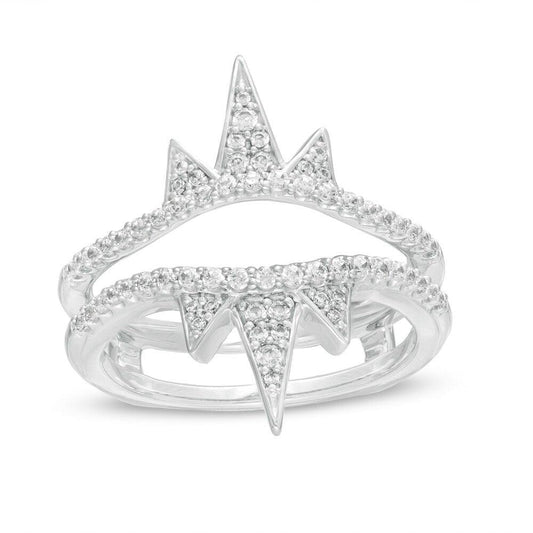 3/8 Cttw Diamond Spike Solitaire Enhancer Wrap Ring in 14K White Gold (0.38 Cttw, Color : I, Clarity : I2)