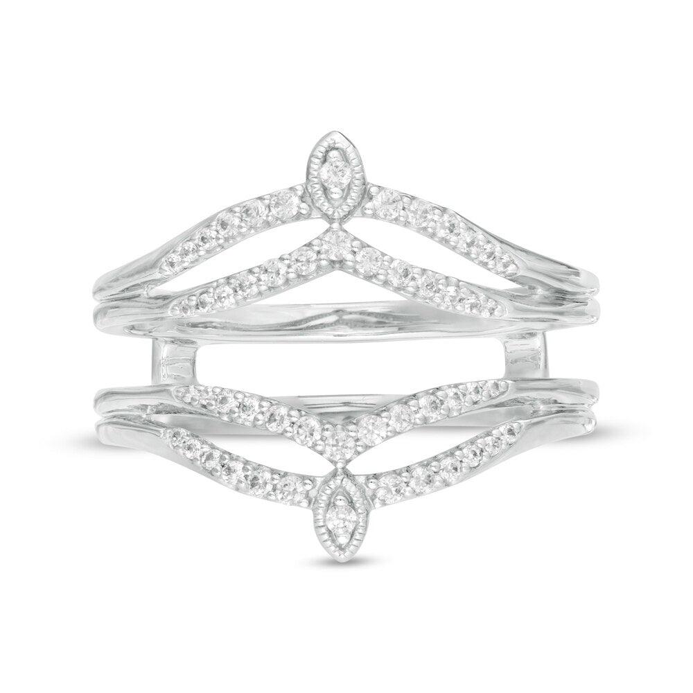 1/4 Cttw Diamond Tiara Split Shank Solitaire Enhancer Wrap Ring in 14K White Gold (0.25 Cttw, Color : I, Clarity : I2)