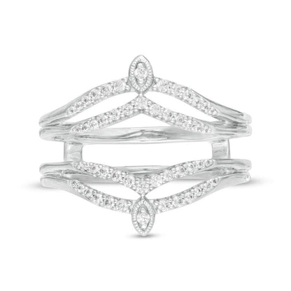 1/4 Cttw Diamond Tiara Split Shank Solitaire Enhancer Wrap Ring in 14K White Gold (0.25 Cttw, Color : I, Clarity : I2)