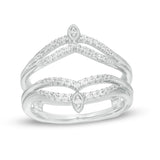 1/4 Cttw Diamond Tiara Split Shank Solitaire Enhancer Wrap Ring in 14K White Gold (0.25 Cttw, Color : I, Clarity : I2)