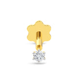 EternalDia Diamond Nose Stud Lip Labret/Screw Ring Piercing Pin Bone 14K Gold 19 Gauge (GH/I1-I2)