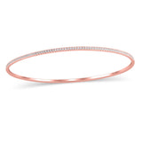 1/2 Cttw Diamond Line Bangle in 10K Rose Gold - 7.5" (0.5 Cttw, Color : J, Clarity : I3)