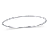 1/2 Cttw Diamond Line Bangle in 10K White Gold - 7.5" (0.5 Cttw, Color : J, Clarity : I3)