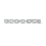 1/5 Cttw Diamond Marquise and Circle Alternating Vintage-Style Eternity Anniversary Band in 10K White Gold (0.2 Ct, I-I2)