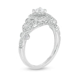 1 Cttw Diamond Starburst Frame Engagement Ring in 14K Gold (1 Ct, I-I2)