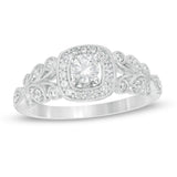 1 Cttw Diamond Starburst Frame Engagement Ring in 14K Gold (1 Ct, I-I2)