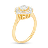 1/2 Cttw Princess-Cut Diamond Double Frame Engagement Ring in 10K Yellow Gold (0.5 Ct, I-I2)