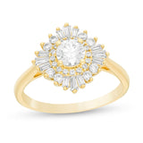 1/2 Cttw Princess-Cut Diamond Double Frame Engagement Ring in 10K Yellow Gold (0.5 Ct, I-I2)