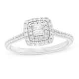 1/2 Cttw Marquise Diamond Double Frame Engagement Ring in 10K White Gold (0.5 Ct, I-I2)