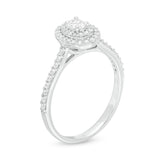 1/2 Cttw Composite Diamond Double Starburst Frame Engagement Ring in 10K Gold (0.5 Ct, I-I2)