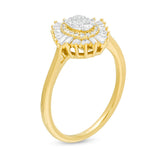 1 Cttw Oval Diamond Double Starburst Frame Engagement Ring in 14K Gold (1 Ct, I-I2)