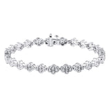 4-1/4 Cttw Diamond Alternating Hearts Line Bracelet in 10K Rose Gold - 7.5" (3.75 Ct, I-I3)