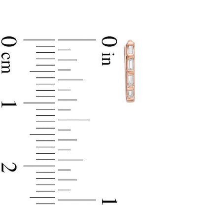 1/10 Cttw Baguette Diamond Hoop Earrings in 10K Rose Gold (0.1 Ct, I-I3)