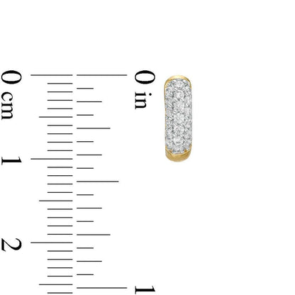 1/4 Cttw Diamond Multi-Row Hoop Earrings in 10K Gold (0.25 Ct, J-I3)