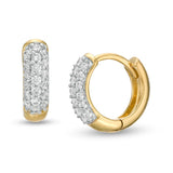 1/4 Cttw Diamond Multi-Row Hoop Earrings in 10K Gold (0.25 Ct, J-I3)
