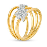 1/2 Cttw Diamond Scattered Multi-Row Ring in 10K Gold (0.5 Ct, I-I3)