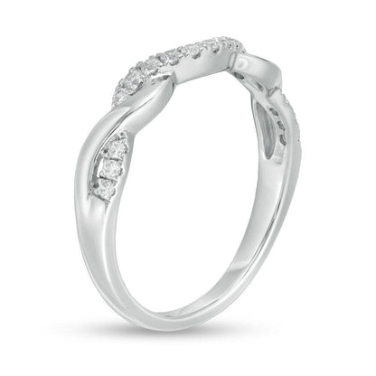 1/5 Cttw Diamond Twist Contour Band in 14K White Gold (0.2 Ct, I-I2)