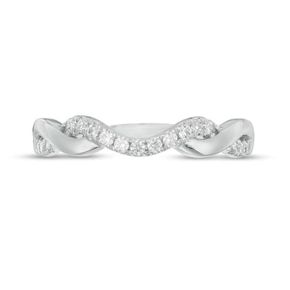 1/5 Cttw Diamond Twist Contour Band in 14K White Gold (0.2 Ct, I-I2)