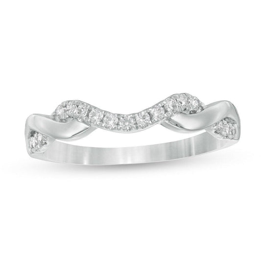 1/5 Cttw Diamond Twist Contour Band in 14K White Gold (0.2 Ct, I-I2)