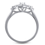 1/4 Cttw Diamond Three Stone Promise Ring in 10K White Gold (0.25 Ct, I-I3)