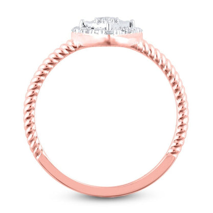 1/20 Cttw Composite Diamond Tilted Square Frame Promise Ring in 10K Rose Gold (0.05 Ct, I-I3)