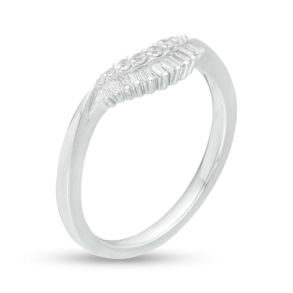 1/5 Cttw Diamond Double Row Contour Anniversary Band in 14K White Gold (0.2 Ct, I-I2)