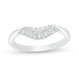 1/5 Cttw Diamond Double Row Contour Anniversary Band in 14K White Gold (0.2 Ct, I-I2)