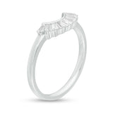 1/4 Cttw Baguette Diamond Contour Anniversary Band in 14K White Gold (0.25 Ct, I-I2)
