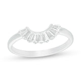 1/4 Cttw Baguette Diamond Contour Anniversary Band in 14K White Gold (0.25 Ct, I-I2)