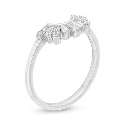 1/5 Cttw Diamond Art Deco Contour Anniversary Band in 14K White Gold (0.2 Ct, I-I2)