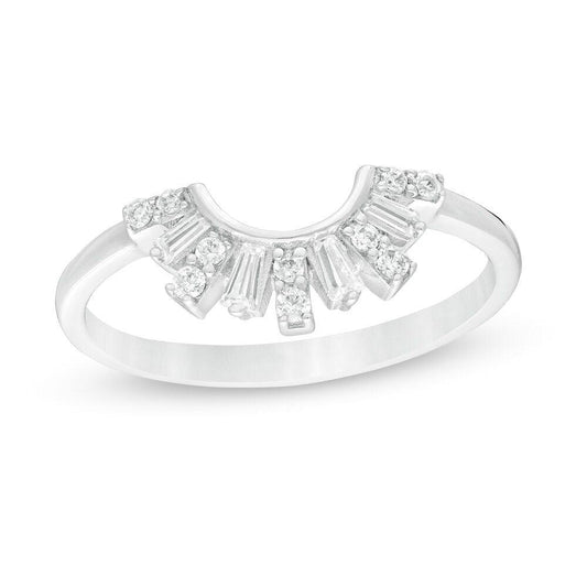 1/5 Cttw Diamond Art Deco Contour Anniversary Band in 14K White Gold (0.2 Ct, I-I2)