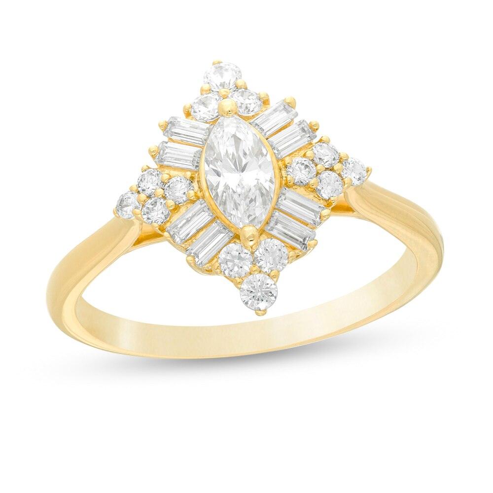 1 Cttw Marquise Diamond Starburst Frame Engagement Ring in 14K Gold (1 Ct, I-I2)