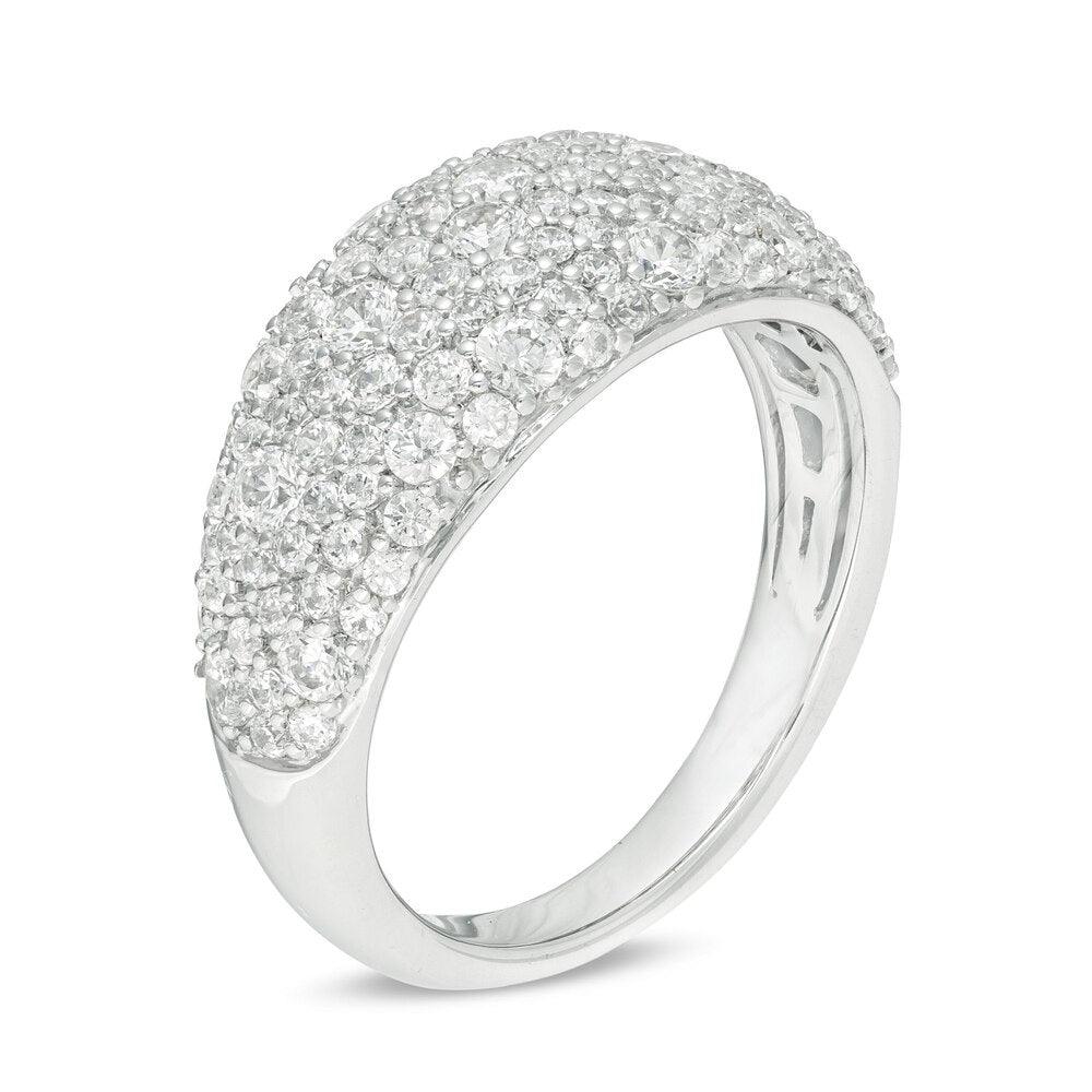 1-5/8 Cttw Composite Diamond Dome Anniversary Ring in 14K White Gold (0.38 Ct, I-I2)