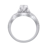 1 Cttw Diamond Twist Shank Vintage-Style Engagement Ring in 14K White Gold (1 Ct, I-I2)