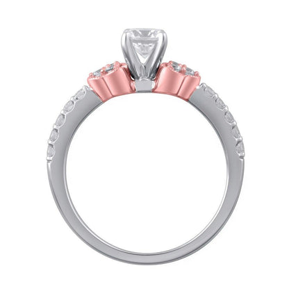 3/4 Cttw Diamond Tri-Sides Vintage-Style Engagement Ring in 14K Two-Tone Gold (0.75 Ct, I-I2)