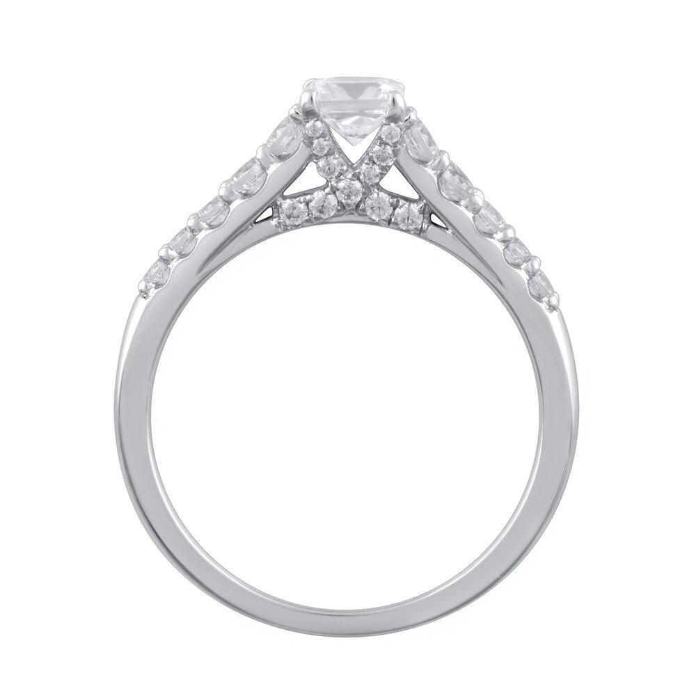 1 Cttw Princess-Cut Diamond Engagement Ring in 14K White Gold (1 Ct, I-I2)