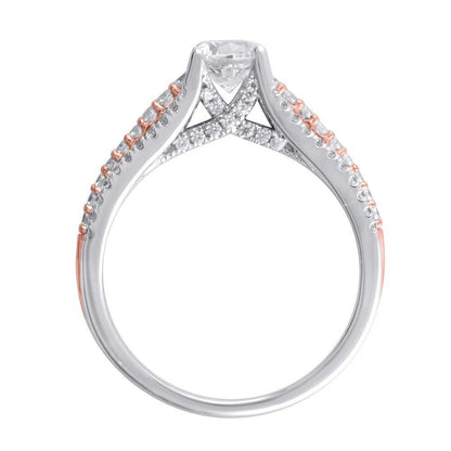 1 Cttw Princess-Cut Diamond Multi-Row Engagement Ring in 14K Two-Tone Gold (1 Ct, I-I2)