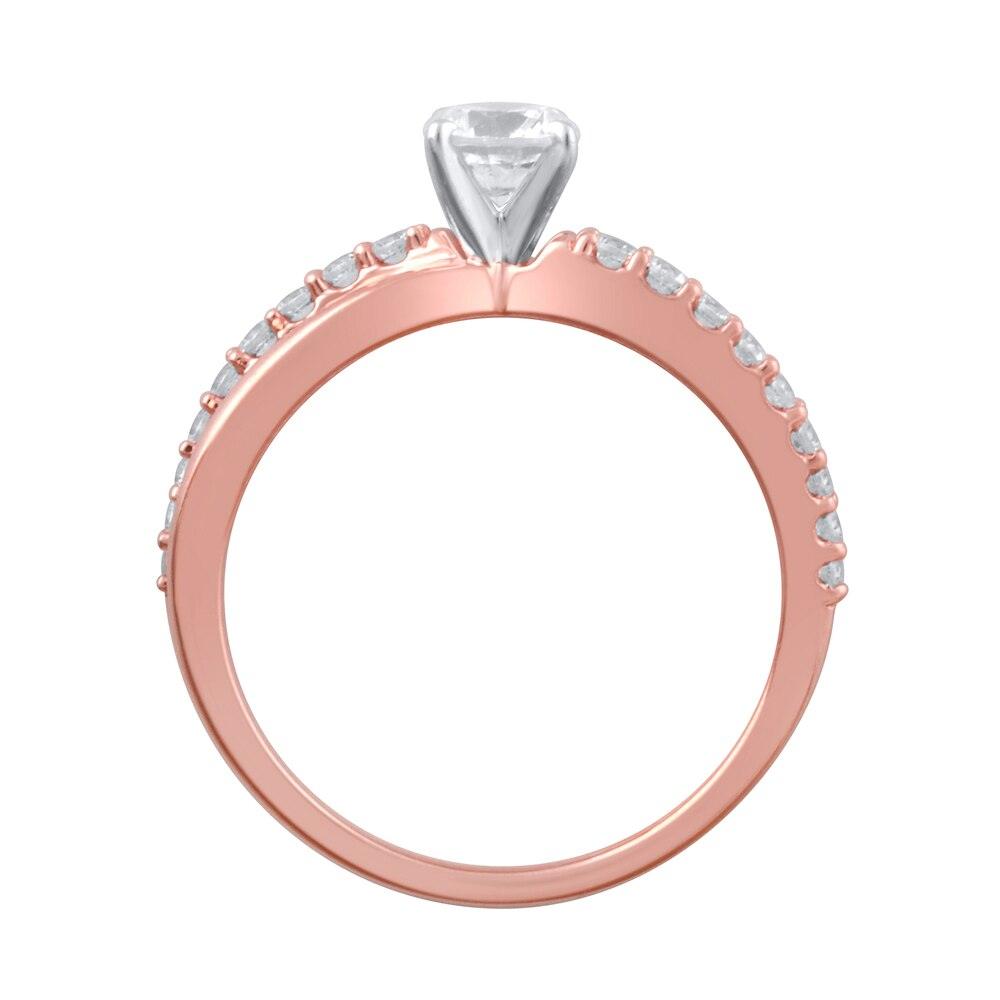 3/4 Cttw Diamond Twist Shank Engagement Ring in 14K Rose Gold (0.75 Ct, I-I2)