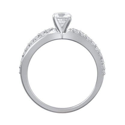 3/4 Cttw Diamond Twist Shank Engagement Ring in 14K White Gold (0.75 Ct, I-I2)