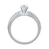 3/4 Cttw Diamond Twist Shank Engagement Ring in 14K White Gold (0.75 Ct, I-I2)