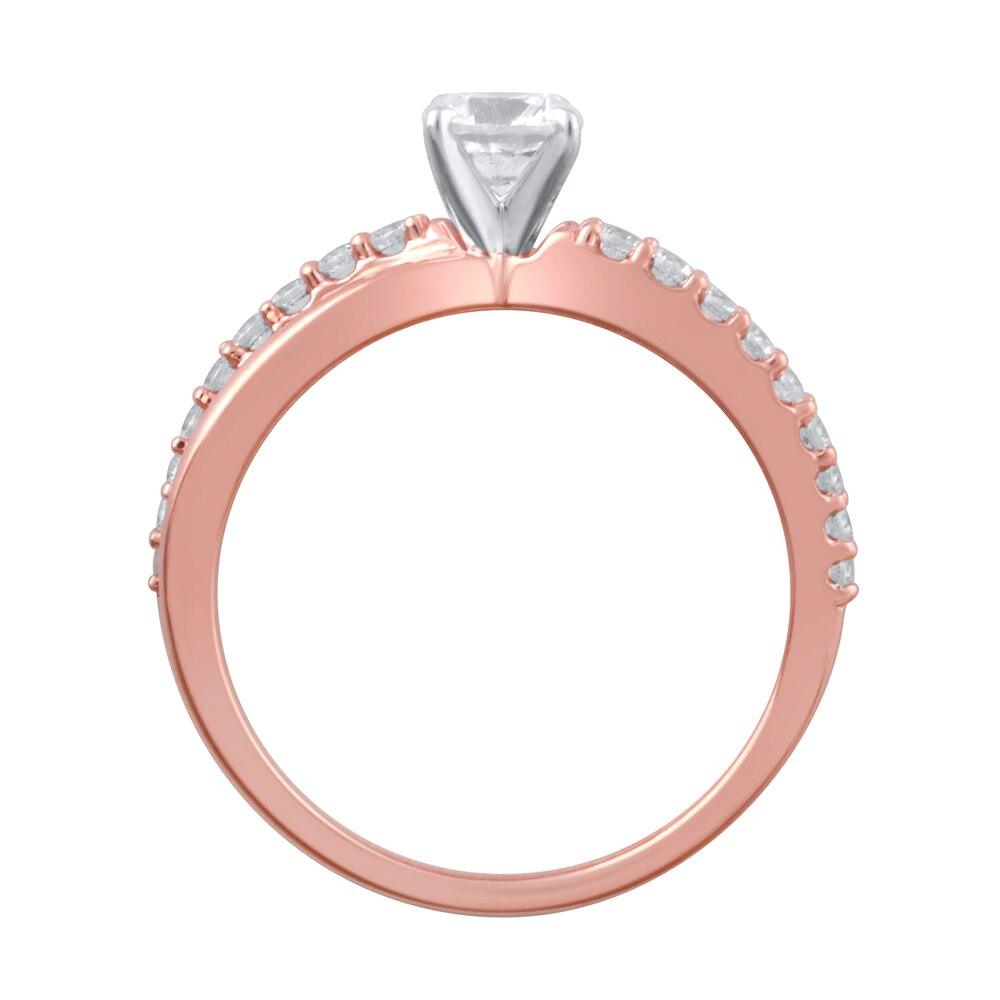 3/4 Cttw Princess-Cut Diamond Twist Shank Engagement Ring in 14K Rose Gold (0.75 Ct, I-I2)