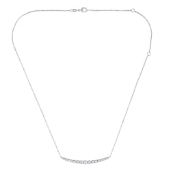 1.50 Cttw Diamond Cluster Bar Necklace for Women in 14k White Gold