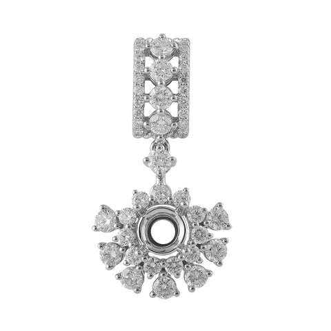 14k White Gold Vintage Diamond Necklace For Women